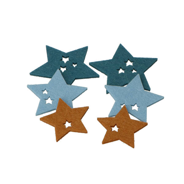 Vilt sterren blauw assortiment (63401 000 421) per 36 stuks