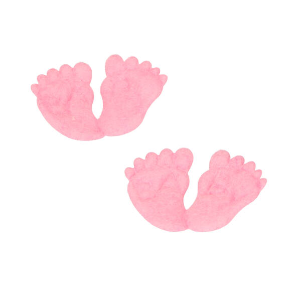 Babyvoetjes vilt roze (6579.032.21. 0025) per 25 stuks