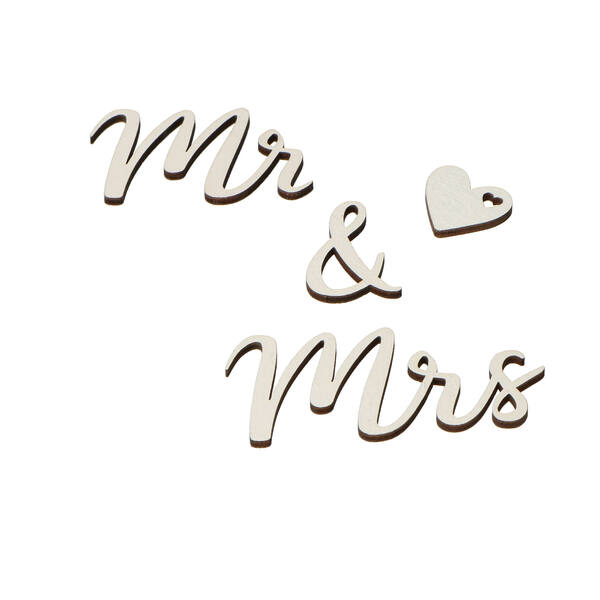 Houten Mr & Mrs wit 40x40 mm (22887 000 11) per 24 stuks