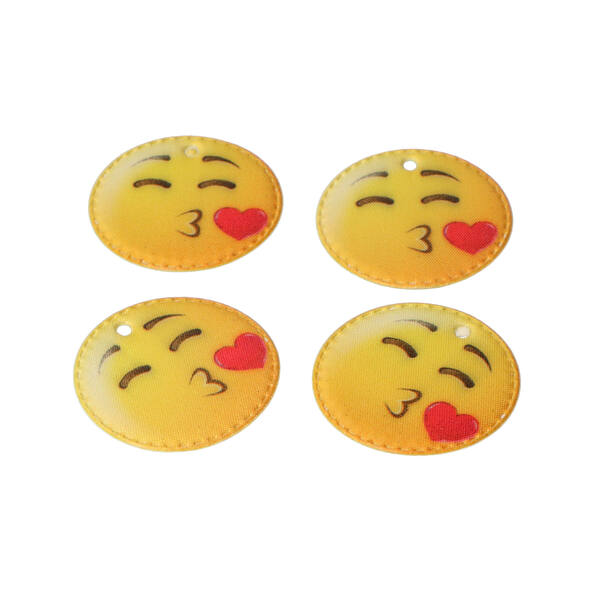 Hanger smiley kusje geel (6641-050-16-0014) per 14 stuks