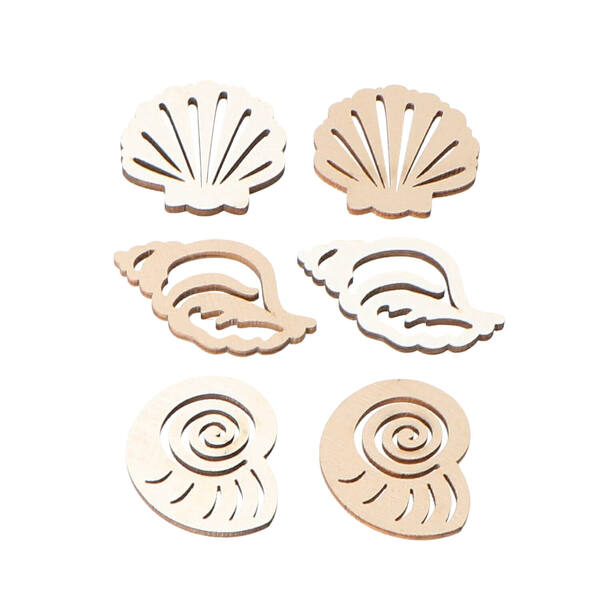 Houten zee figuren naturel set 40x50 mm (22945 000 11) per 24 stuks