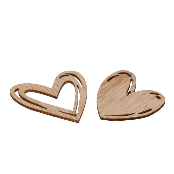 Houten hartjes 50x50 mm (22936-000-782) 4x12 stuks