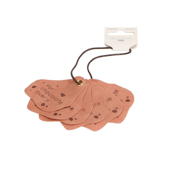 Tags 'vellu chocolate 'lichtbruin 75x60 mm per 6 stuks