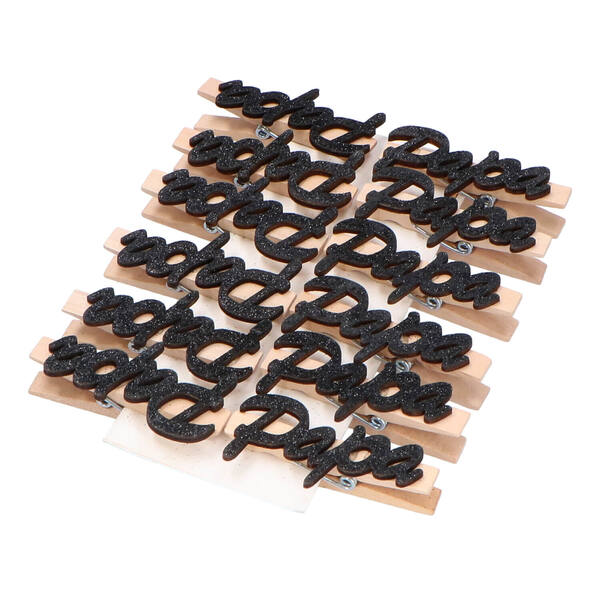 Knijper met 'PAPA' tekst zwart 65x35 mm ACC39115-3PZW per 12 stuks