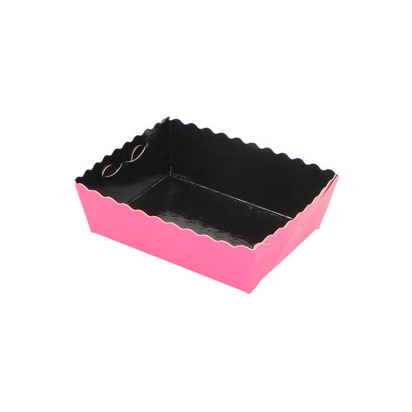 Dessertkorf/truffelbakje zwart/fuchsia 75x100+35 mm
