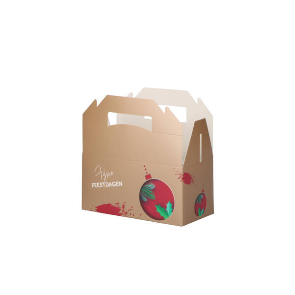 Draagkoffer met handvat 'Deep warm Christmas' 185x95x90 mm FSC