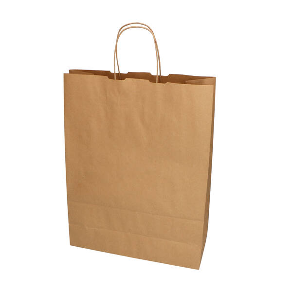 Draagtassen papier kraft 320x130x425 mm met gedraaide koordjes