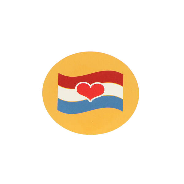 Etiketten 'I love Holland LOVE1' oranje/vlag ø 50 mm