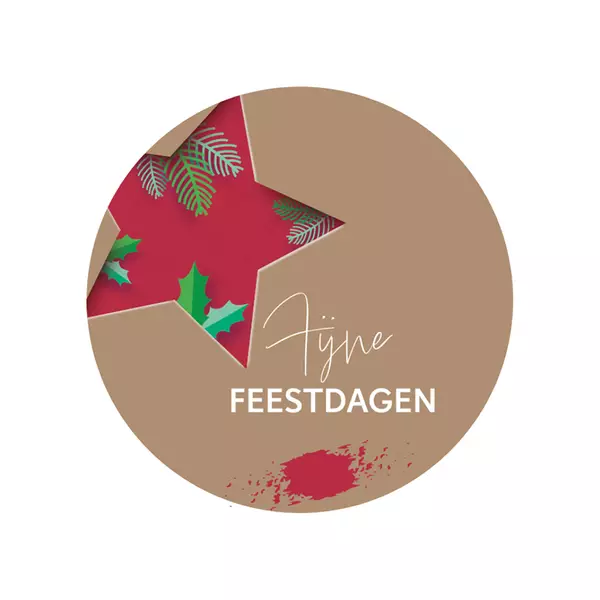 Etiketten Fijne Feestdagen 'Deep Warm Christmas' ø 50 mm