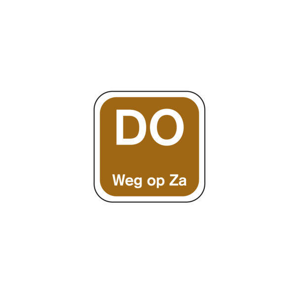 Daglabel 'Do weg op Za' afwasbaar 19x19 mm