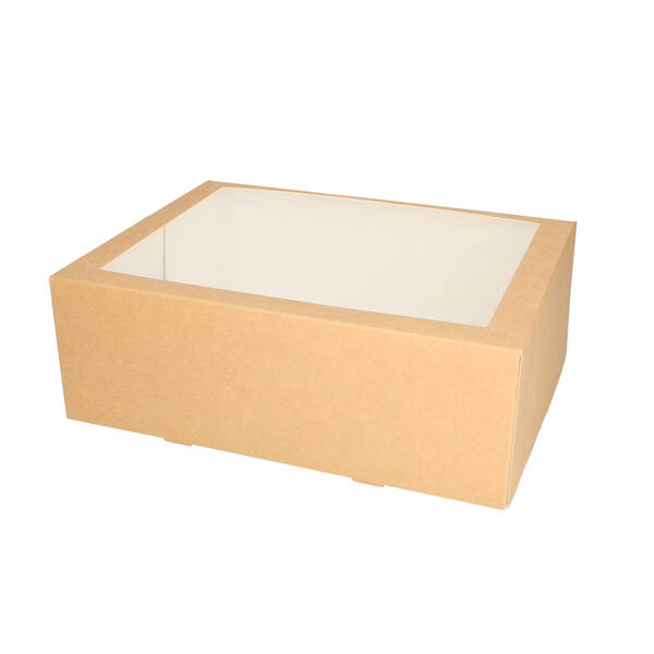 Gebaksdozen met venster (BV) kraft 260x200x90 mm 6P