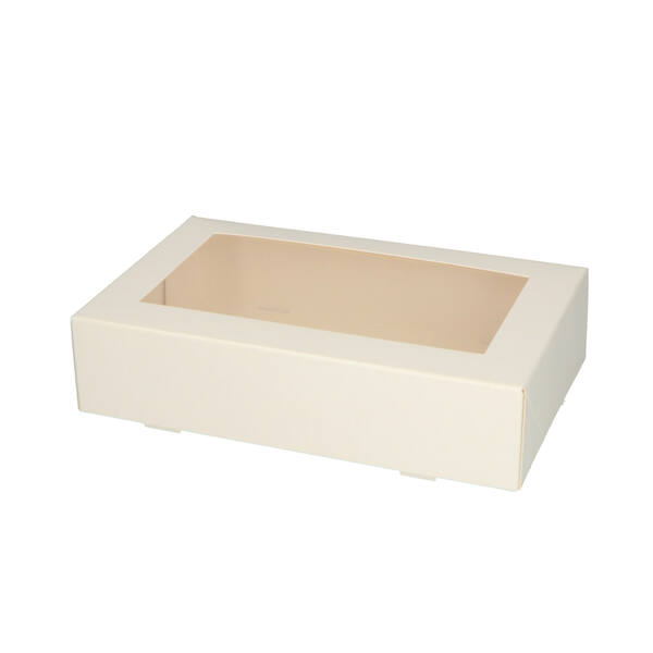 Gebaksdozen met venster (BV) wit neutraal 190x125x45 mm 6P