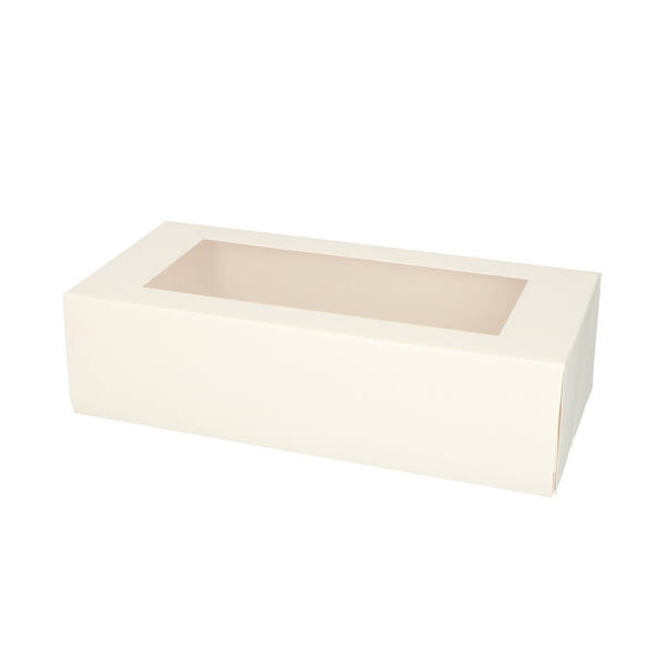 Gebaksdozen met venster (BV) wit neutraal 260x120x70 mm 6P/4P