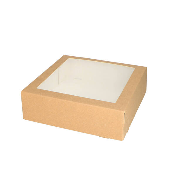Gebaksdozen bruin kraft 190x190x50 mm 6P