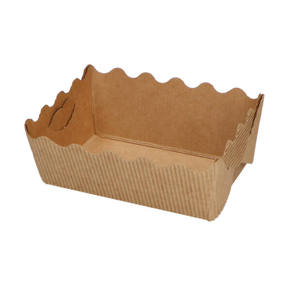 Bakjes met geschulpte rand ECO GBE1 kraft 100x65x45 mm