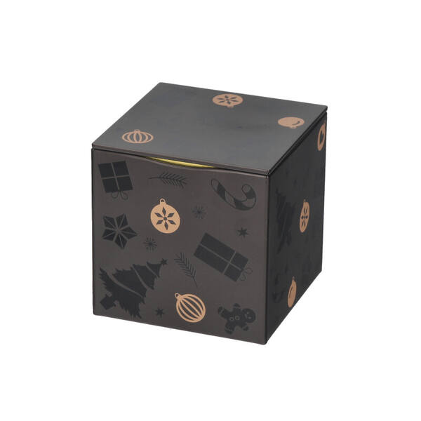 Cadeaublik vierkant 'Black gold' met indrukdeksel 100x100x100 mm