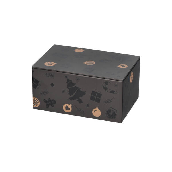 Cadeaublik rechthoekig 'Black gold' met indrukdeksel 150x100x75 mm