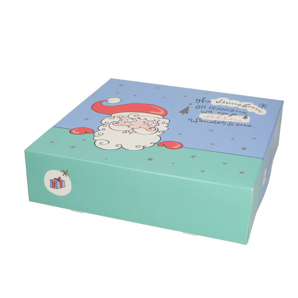 Kerstkransdozen 1 pond 'Happy Santa' 227x227x60 mm