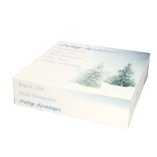 Kerstkransdozen 1 pond 'Ooh, denneboom…' 227x227x60 mm 4P