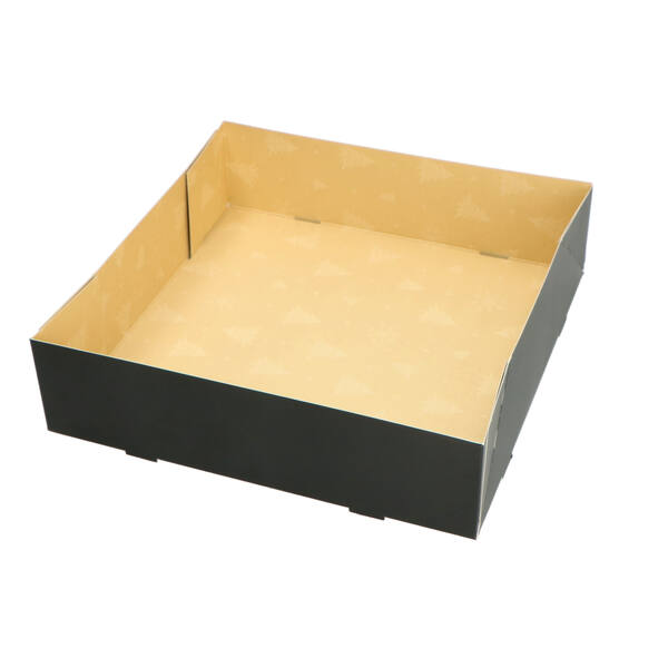 Kransdozen bodem 1 pond 'Christmas bow black' 224x224x60 mm 4P
