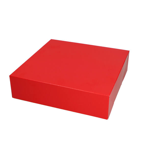 Kerstkransdozen deksel 1,5 pond dessin 'rood neutraal' 260x260x70 mm 4P