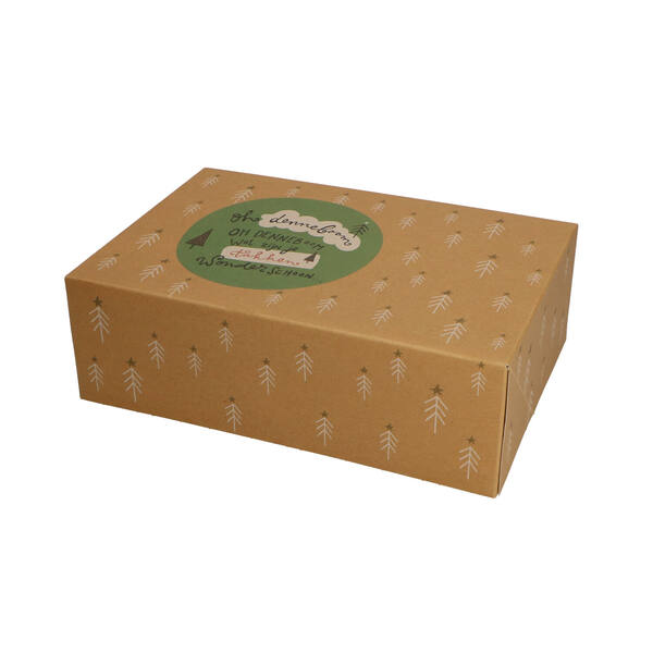 Kerststoldozen 1 pond 'Timeless Santa' kraft 240x160x80 mm