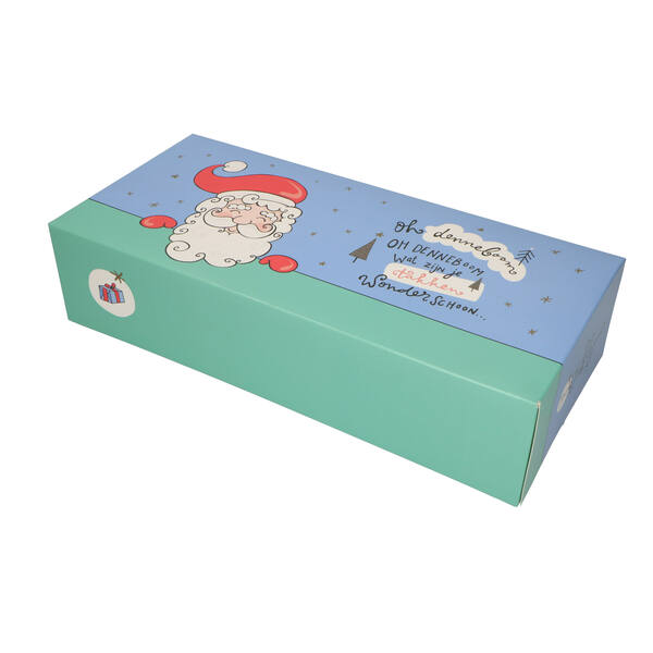 Kerststoldozen 3 pond 392x184x92 mm Happy Santa