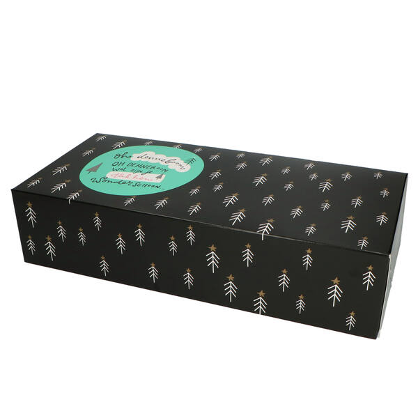 Kerststoldozen 3 pond 'Timeless Santa' zwart 392x184x92 mm