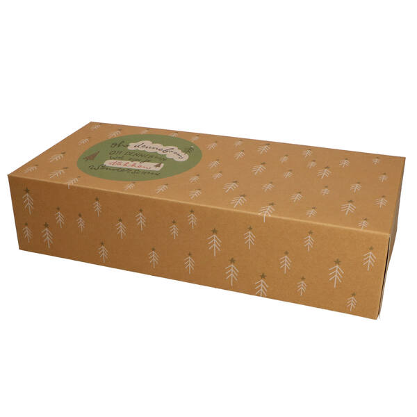 Kerststoldozen 3 pond 'Timeless Santa' kraft 392x184x92 mm