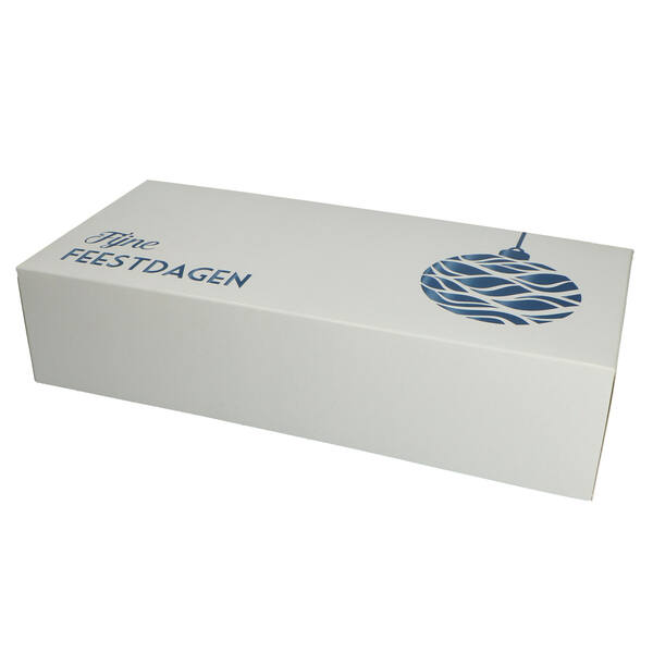Kerststoldozen 3 pond Fijne feestdagen blauw 391x184x92 mm