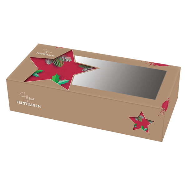Kerststoldozen 3 pond met venster (BV) 391x184x92 mm 6P 'Deep warm Christmas' FSC