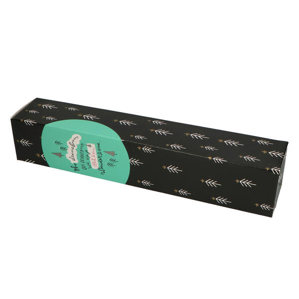 Kerststaafdozen 'Timeless Santa' zwart 320x60x60 mm