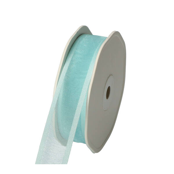 Lint organza satin edge babyblauw 25 mm x 25 m