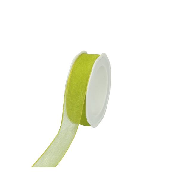 Lint organza lime met draad 25 mm x 20 m 8.WOWE26-22