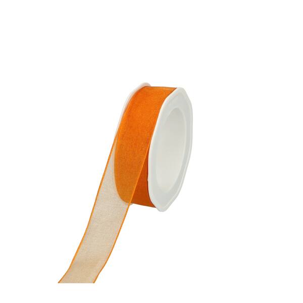 Lint organza oranje met draad 25 mm x 20 m 8.WOWE26.34