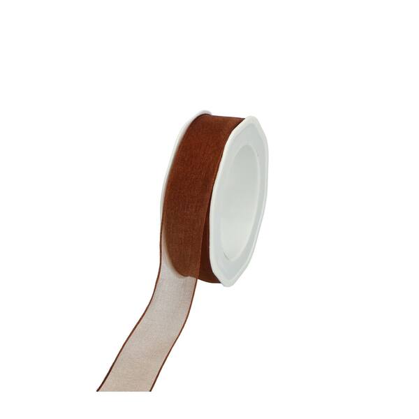 Lint organza bruin met draad 25 mm x20 m 8.WOWE26.47