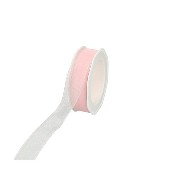 Lint organza lichtroze met draad 25 mm x20 m 8.WOWE26.50