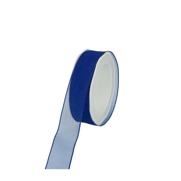 Lint organza kobaltblauw met draad 25 mm x20 m 8.WOWE26.77