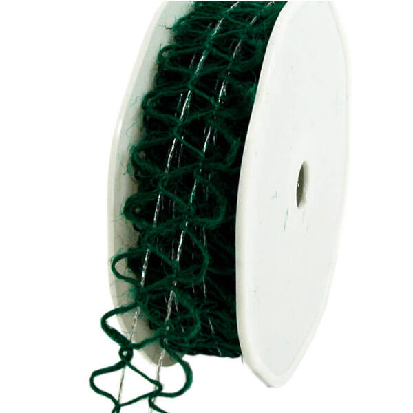 Lint jute met draad olijf donkergroen 25 mm x10 m 8.028724.25