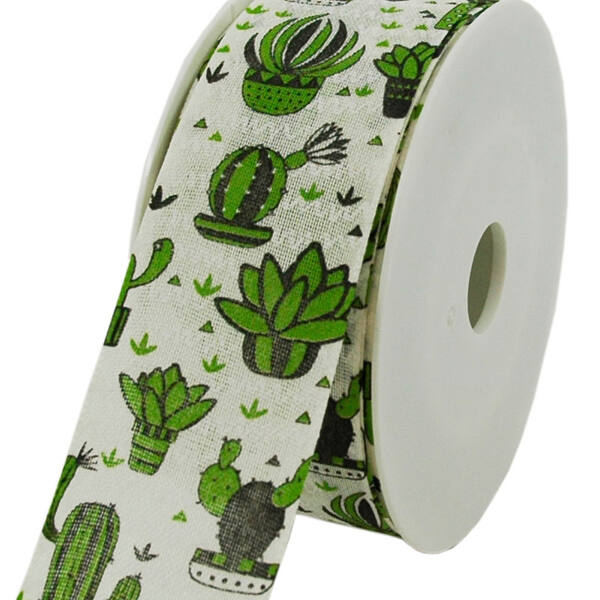 Lint cactus crème, groen en zwart 40 mm x18 m 7780407018m