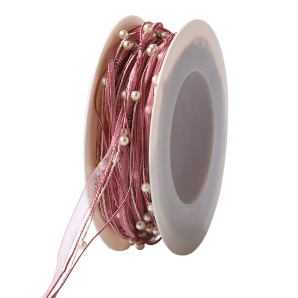 Lint met ijzerdraad oud-roze (125) 5 mm x15 m 502400512515