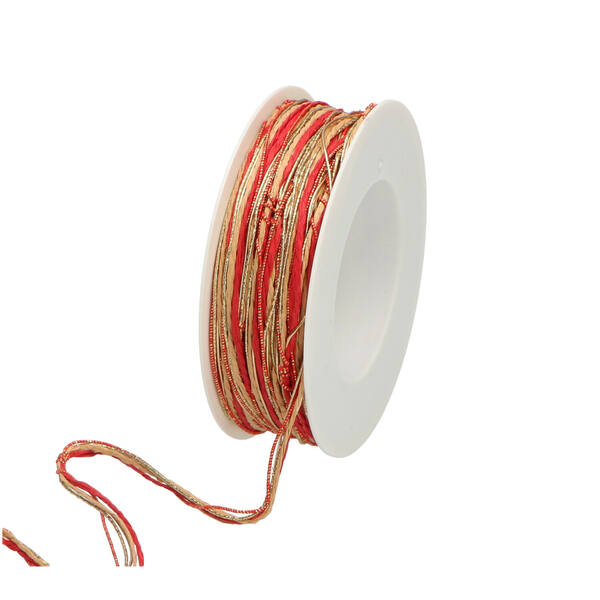 Koord met draad rood/goud 5 mm x 18 m 50480057718