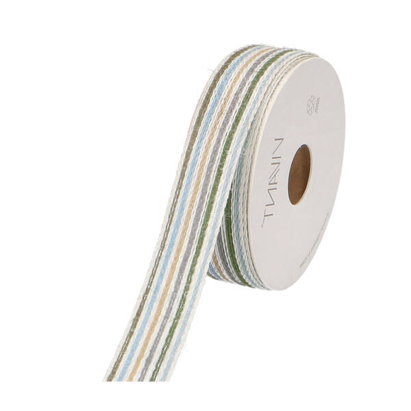 Lint jute strip groen/blauw 25 mm x 10 m 1407.1025.65