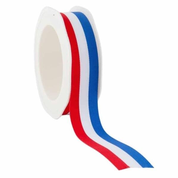 Lint nationaal 'Rood wit blauw' 25 mm x 25 m