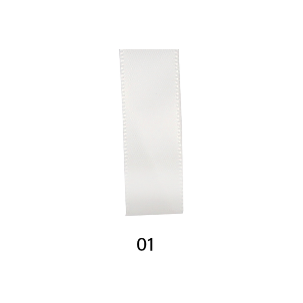 Lint satijn Packbel woven edge wit (01) 15 mm x 100 m