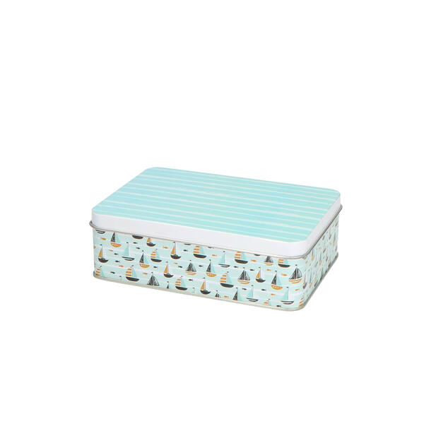 Blik rechthoekig 'Maritime' met los overschuifdeksel 142x100x416 mm