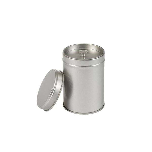 Kruidenblikje rond met binnendeksel klein zilver ø 61x88 mm
