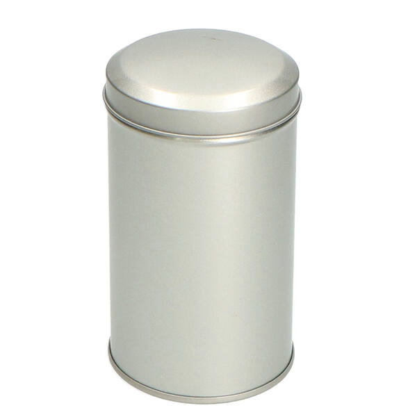 Blik rond met los overschuifdeksel zilver ø 65x118 mm