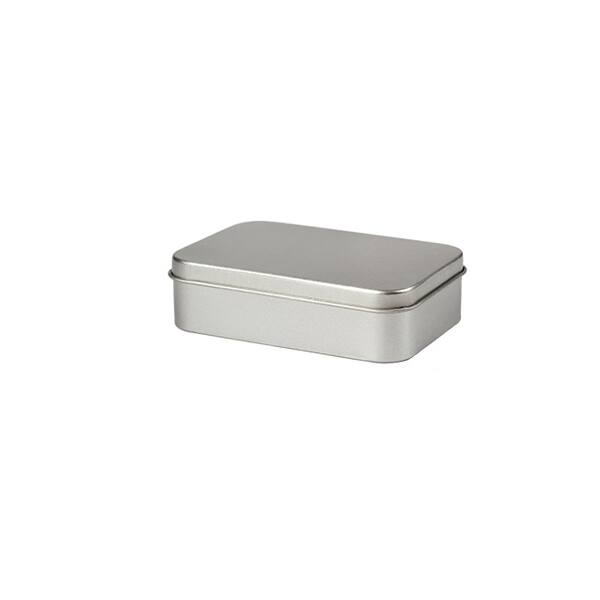 Pillendoosje met los overschuifdeksel groot zilver 107x73x28 mm