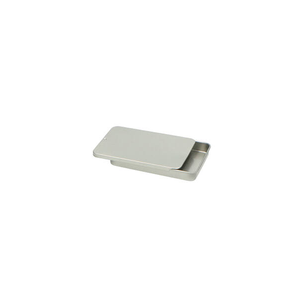 Blik rechthoekig met schuifdeksel zilver 100x65x13 mm